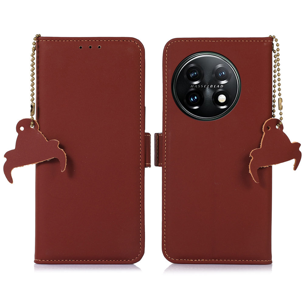 For OnePlus 11 5G Phone Case Genuine Leather Flip Cover RFID Blocking Wallet Case For OnePlus 11 5G Phone Case Genuine Leather Flip Cover RFID Blocking Wallet Case